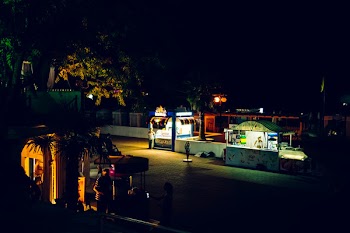 Food Stalls At Night Time