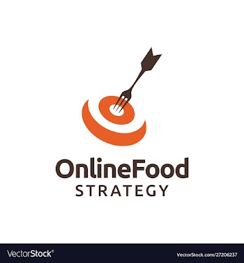 Food strategy with dartboard fork logo design vector image