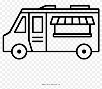 Food Truck Coloring Page - Food Truck Drawing Simple