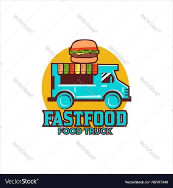 Food truck hamburger logo vector image