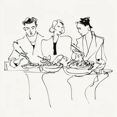 Foodies Delight: A Minimalist Line Drawing Foodies Delight: A Minimalist Line Drawing
