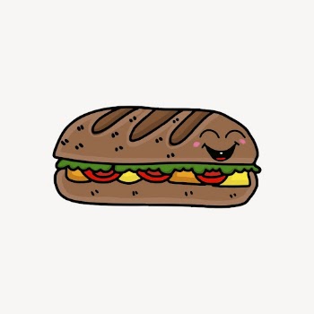Foot long sandwich sticker, food | Free Vector - rawpixel