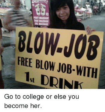 FOOT MASSAGE BLOW-JOB FREE BLOW JOB-WITH DRI | College Meme on ME.ME