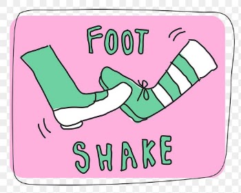 Foot shake png social distancing in new normal lifestyle doodle sticker