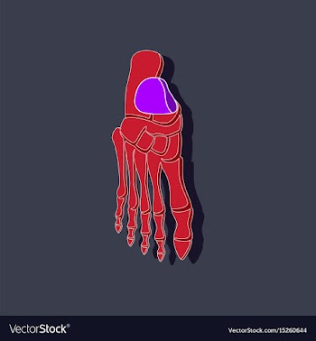 Foot skeleton paper sticker on stylish background vector image