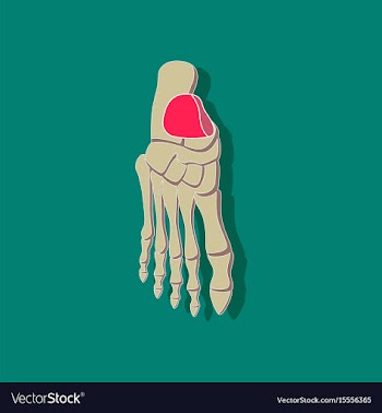 Foot skeleton paper sticker on stylish background vector image