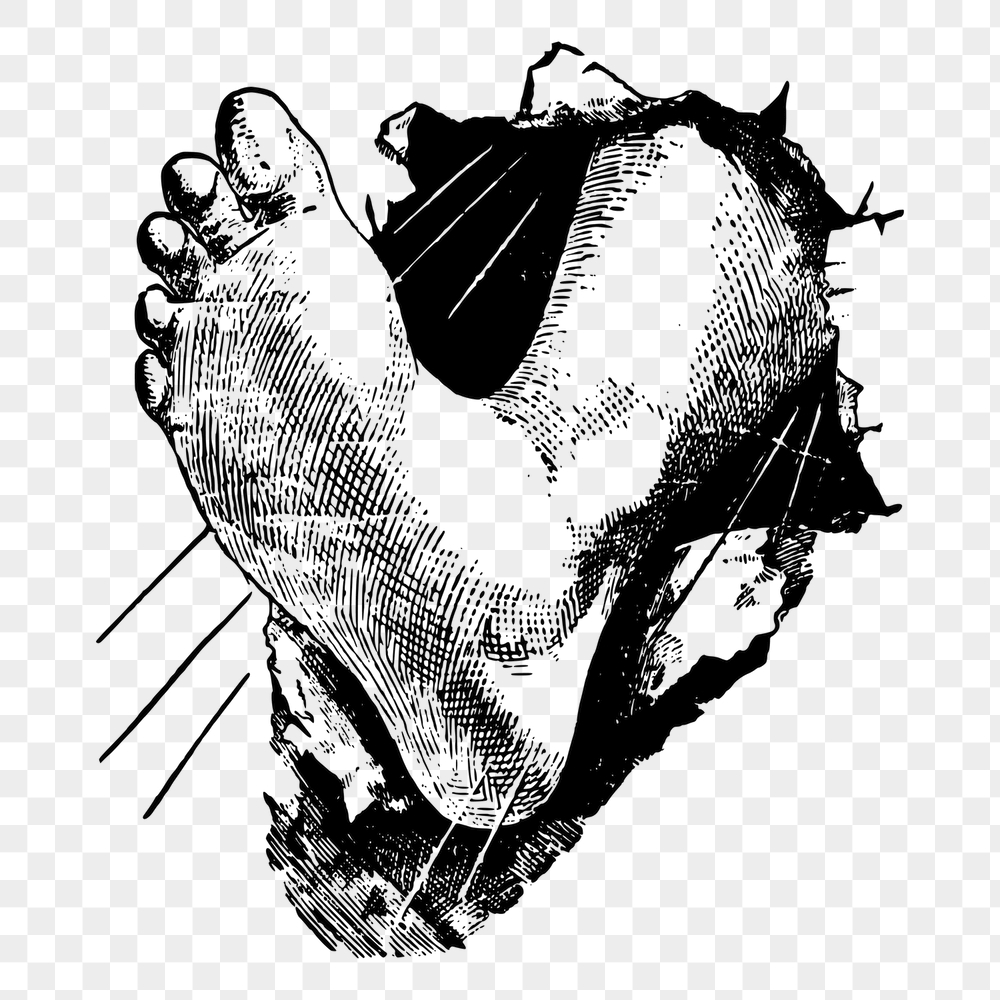 Foot stomp png sticker, vintage | Free PNG - rawpixel