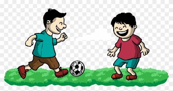 Football Clip Art - Playing Football With Friends Clipart