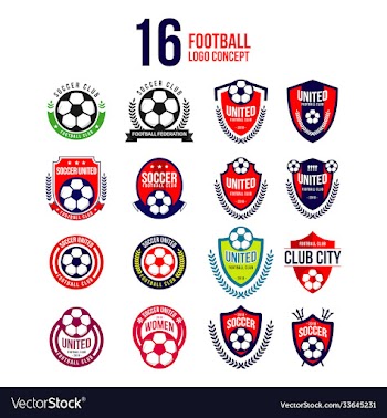football club logo set template design