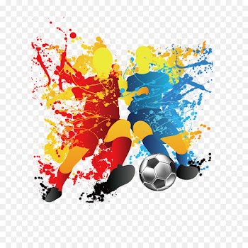 Football pitch Illustration - Drawing playing football 