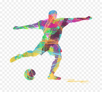 Football player Royalty-free Illustration - Color graffiti silhouette soccer 