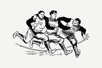 Football players clipart, vintage sport | Free PSD Illustration - rawpixel