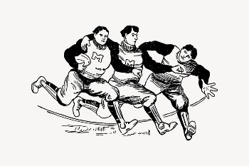 Football players drawing, vintage sport | Free Vector Illustration - rawpixel