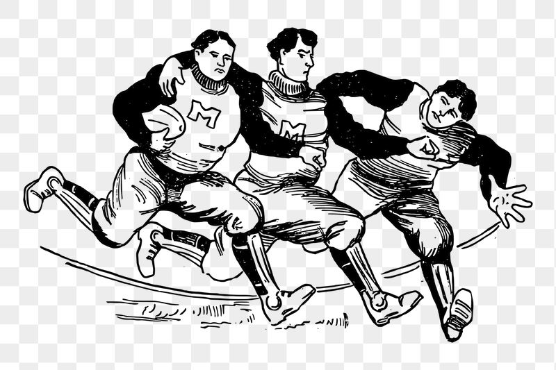 Football players png sticker, vintage | Free PNG - rawpixel