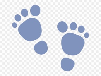 Footprint, Baby, Blue, Boy, Feet, Steps, Birth, Newborn - Baby Feet Clip Art