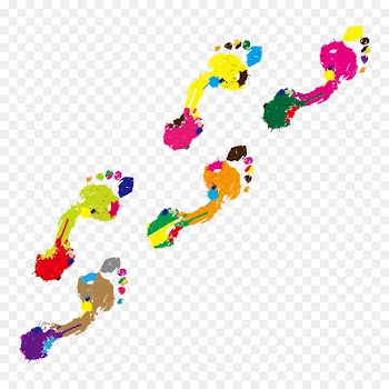 Footprint Clip art - Colorful cool footprints 