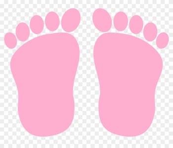 Footprint Clip Art - Pink Baby Feet Clipart