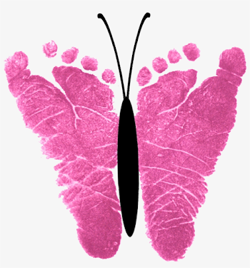 Footprint Clipart Butterfly - Its A Girl Butterflies - 1500x1500 ...