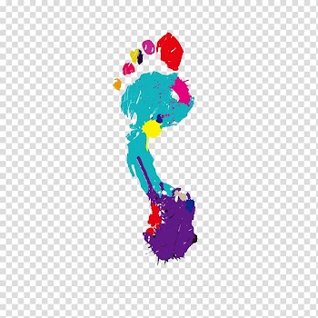 Footprint , Color inkjet footprints transparent background PNG clipart