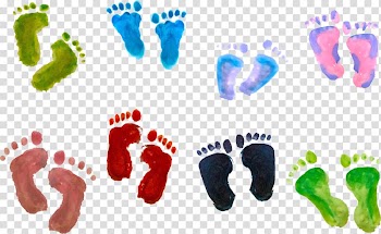 Footprint Watercolor painting Illustration, Footprints color transparent background PNG clipart