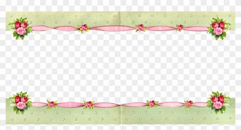 For A Wedding Project The Rose Ribbon Border Would - Retro Girly Rosa Rosen Und Polka-punkte Keramikfliese