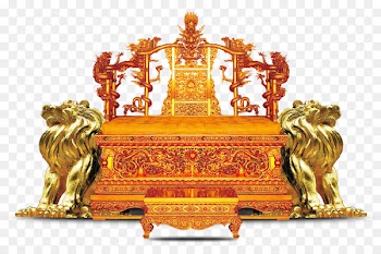 Forbidden City Emperor of China Table Throne Chair - Golden Throne A pair of lions 