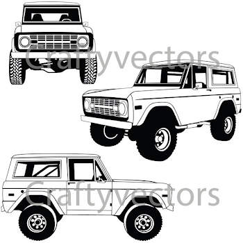 Ford Bronco Vector File | drawing | Ford bronco, Bronco truck, Ford