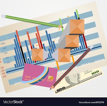 Forecast and graph vector image