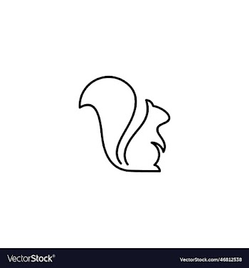 forest background squirrel one line drawing