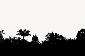 Forest border silhouette collage element, | Free PSD - rawpixel