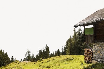 Forest cabin background, nature aesthetic | Free PSD - rawpixel