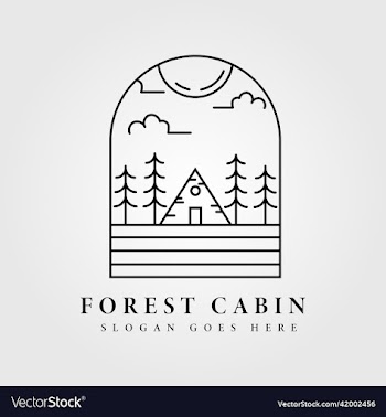 forest cabin logo design logo badge