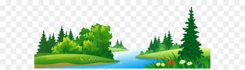 Forest Clip art - Grass Lake and Trees Transparent PNG Clipart 