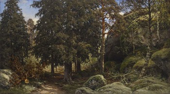 Forest interior, 1878, Berndt Lindholm | Free Photo - rawpixel