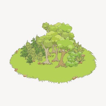 Forest island clipart, cartoon illustration | Free Vector - rawpixel