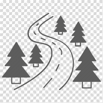 Forest, nature, road, sign, tree, way icon