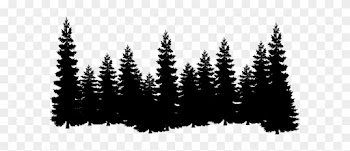 Forest Shilouettes - Pine Trees Clipart Black And White
