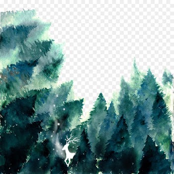 Forest Watercolor painting If(we) - Painted forest 