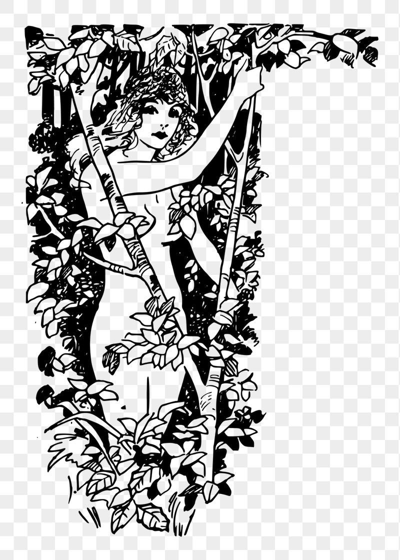 Forest woman png sticker vintage | Free PNG - rawpixel