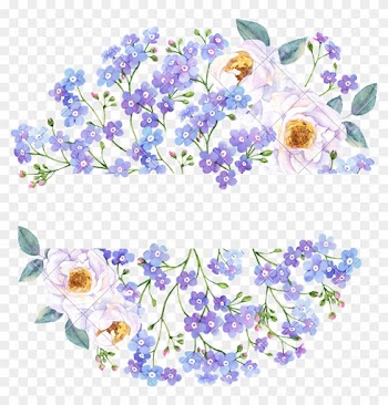 Forget Me Not Flower Round Banner - Wedding