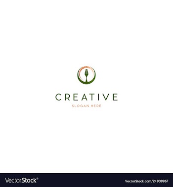 Fork meal diet creative business logo design vector image