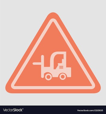 Forklift in operation road sign vector image