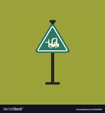 Forklift in operation road sign vector image