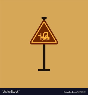 Forklift in operation road sign vector image