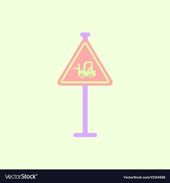 Forklift in operation road sign vector image