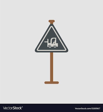 Forklift in operation road sign vector image