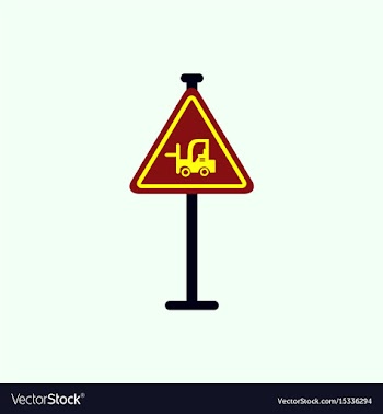 Forklift in operation road sign vector image