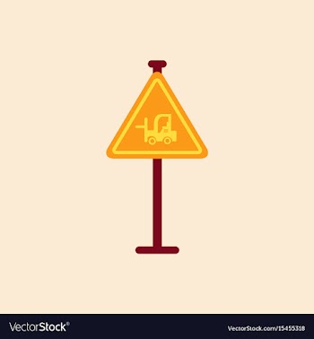 Forklift in operation road sign vector image