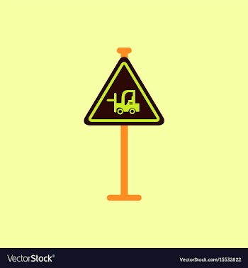 Forklift in operation road sign vector image