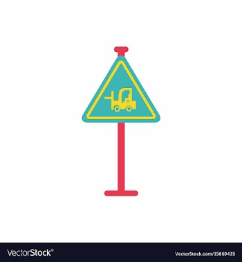 Forklift in operation road sign vector image